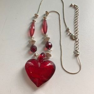 ❤️Glass heart charm necklace